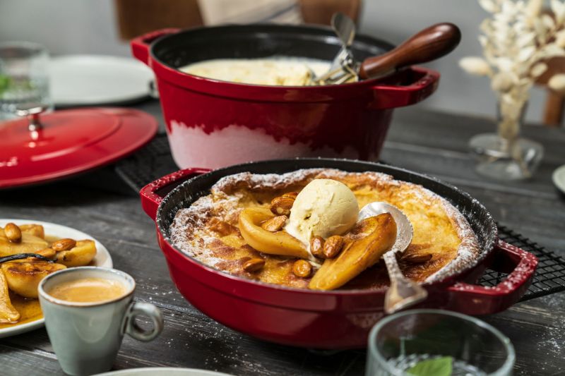 4pc Stackable Cocotte Set - 24cm (Cherry)