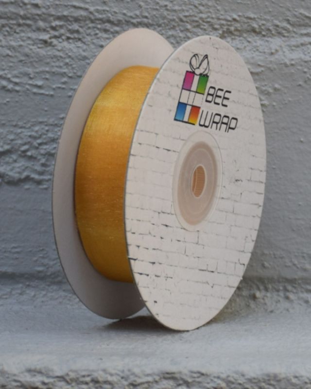 Ribbon - Cut Edge Organza 25mm X 50mtrs Gold