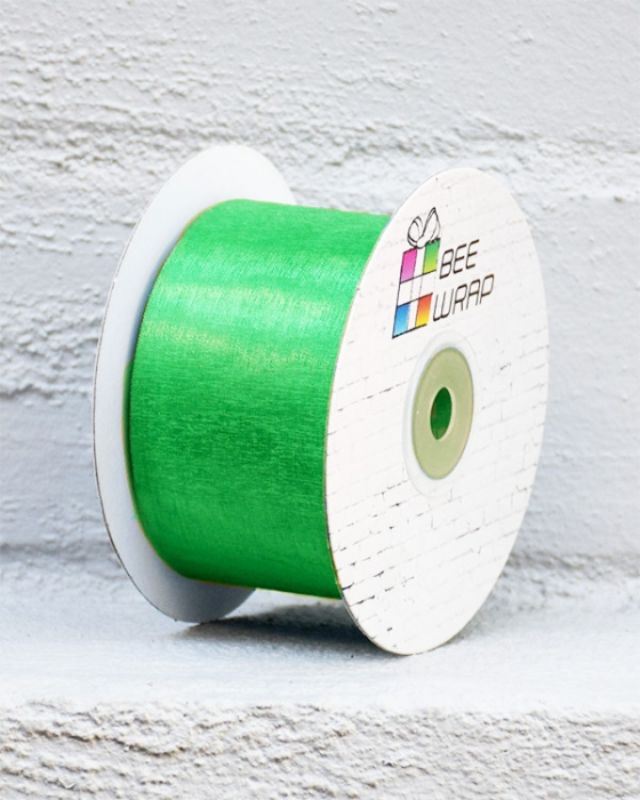 Ribbon - Cut Edge Organza 50mm X 50mtrs Avocado