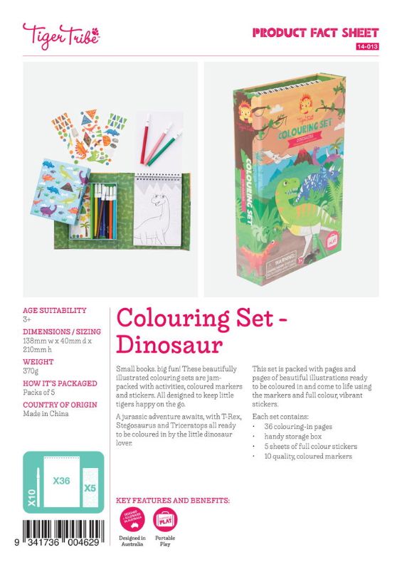 Colouring Set - Dinosaur