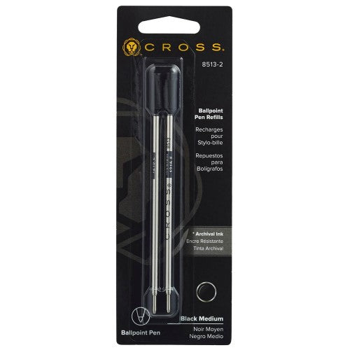 Cross Ballpoint Refill Black Medium - Dual Pack