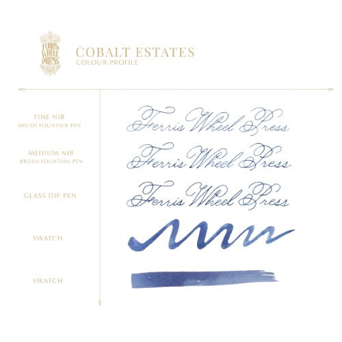 Ferris Wheel Press Fountain Pen Ink Cobalt Estates 38ml