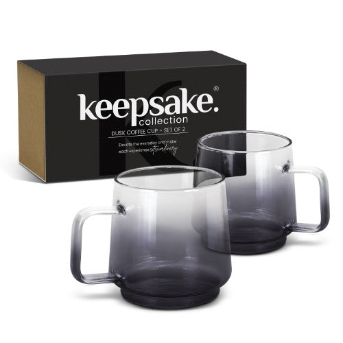 Coffee Cup - Keepsake Dusk Clear/Smoke (Set of 2)