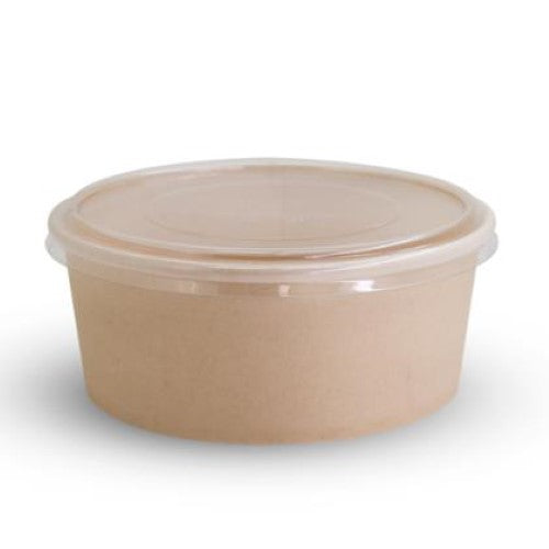 Bowl Bamboo Wide PLA Lined 24oz Brown 750ml - 50PC