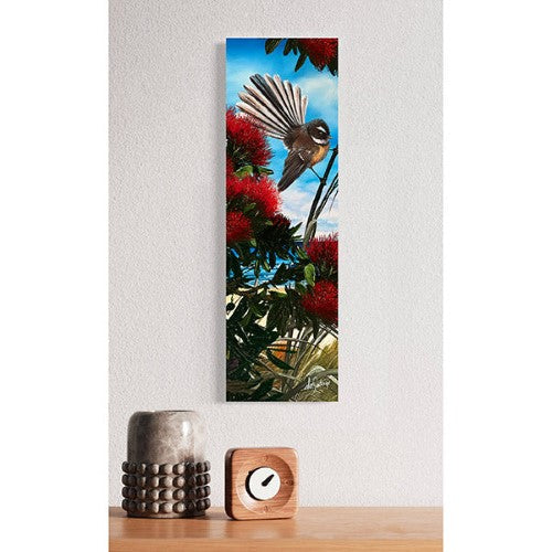 Glass Art - Piwakawak Pohutakawa ( 60 x 18.5cm)