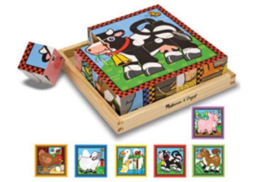 Melissa & Doug - Cube Puzzle - Farm - 16pc