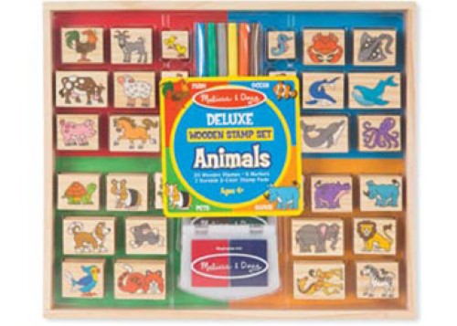 Melissa & Doug - Deluxe Wooden Stamp Set - Animals