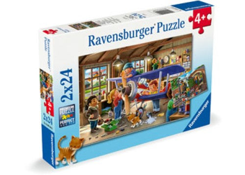 Ravensburger Airplane & Train Repairs Puzzle 2x12 Pieces