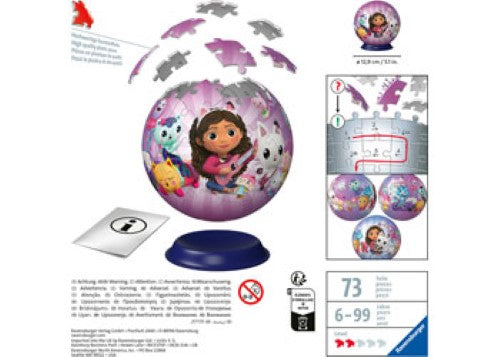Ravensburger 3D Puzzleball Gabby's Dollhouse 72 Pieces