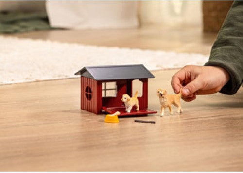 Schleich - Dog kennel with golden retrievers