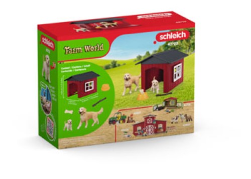 Schleich - Dog kennel with golden retrievers