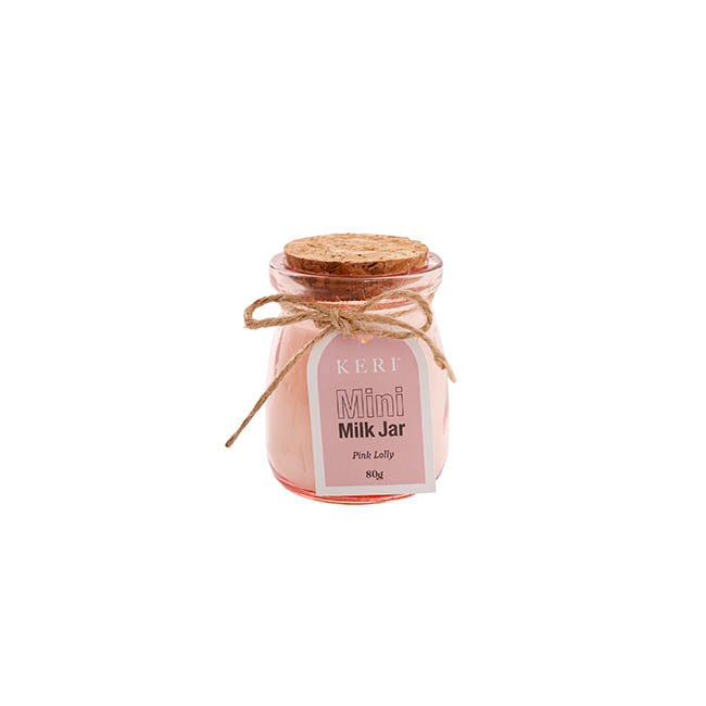 Scented Candle Mini Milk Jar Pink Lolly