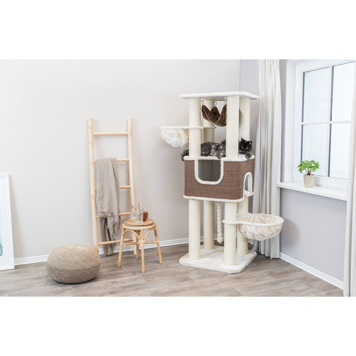 Cat Tree - Humberto Cream/Dark Brown (174cm)
