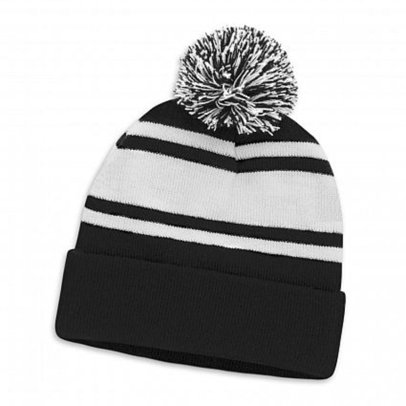 Commodore Beanie with Pom Pom - Black (Set of 12)