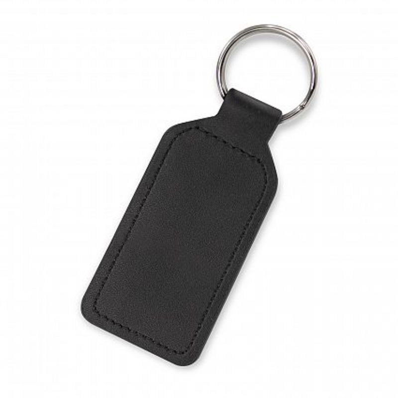 Prince Leather Key Ring - Rectangle Black (Set of 30)