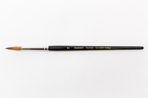 Diana Kolinsky Brush No.7 featuring premium sable hair for watercolor, oil, and acrylic painting, offers precision and control.