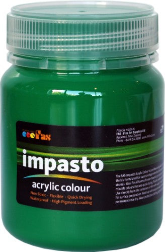 FAS Impasto Acrylic in rich Green Dark, 250ml, offers vibrant color and thick texture for dynamic artwork.