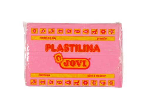 Vibrant pink Jovi Plastalina modeling clay, lightweight and malleable, perfect for children's creative projects and safe play.