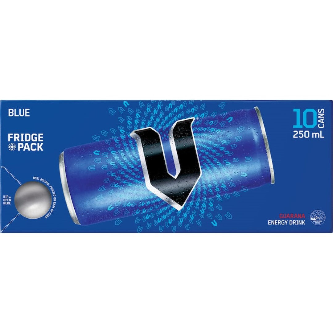 V Blue Energy Drink 250ml cans 10pack