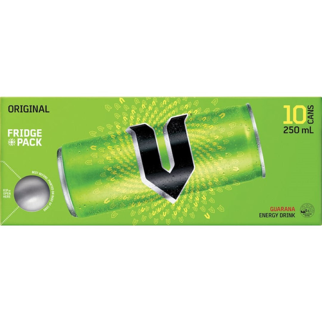 V Green Energy Drink 250ml cans 10pack