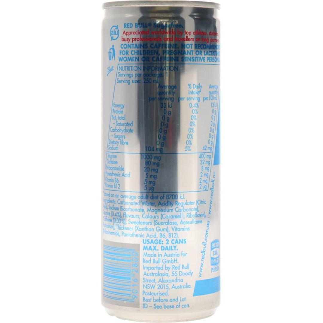 Red Bull Energy Drink Sugar Free Single can 250mL