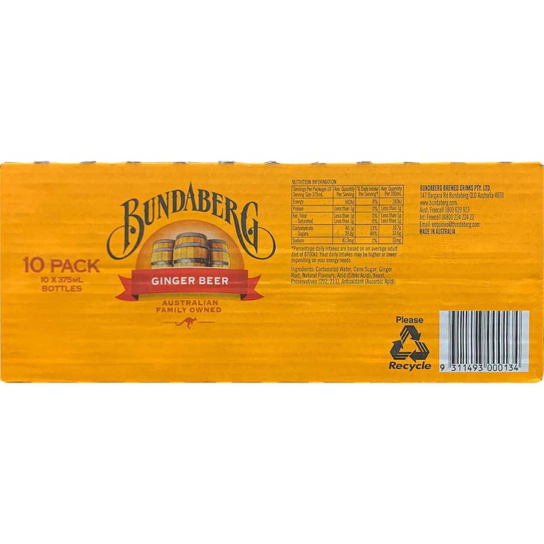 Bundaberg Ginger Beer Bottle 10x375mL