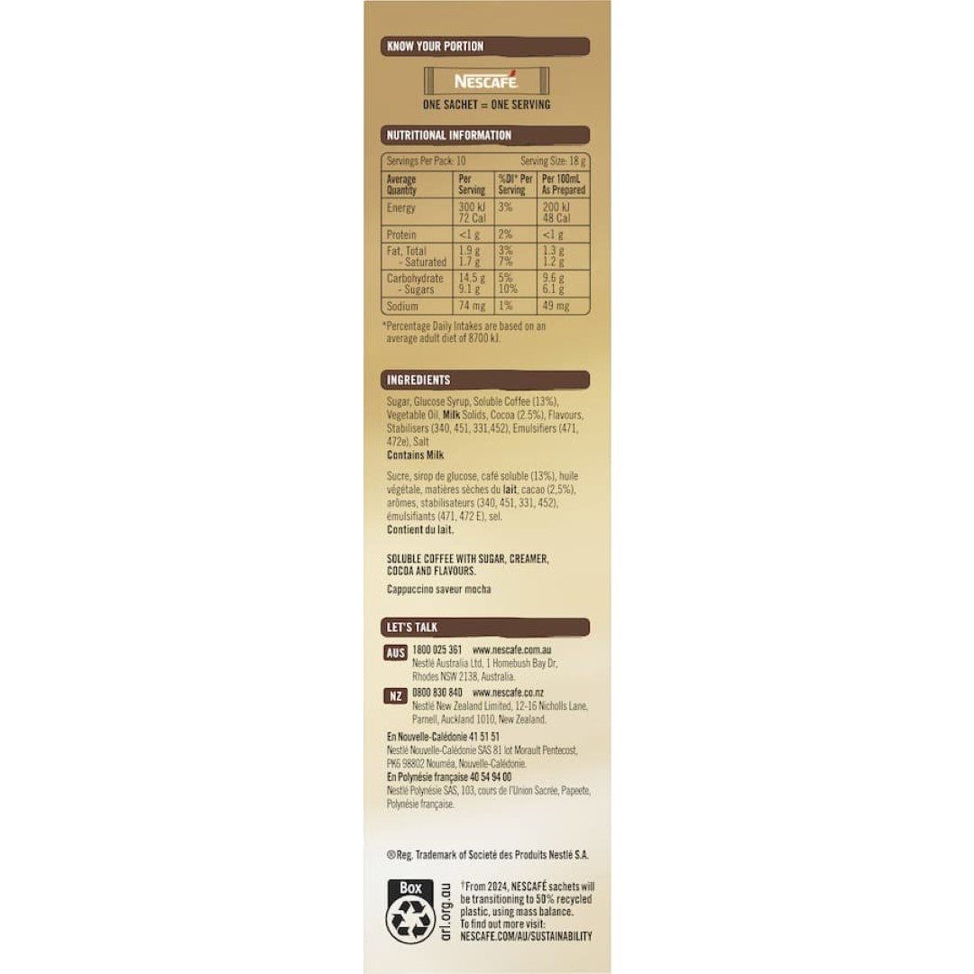 Nescafé Coffee Sachets Mocha 10pack 180g