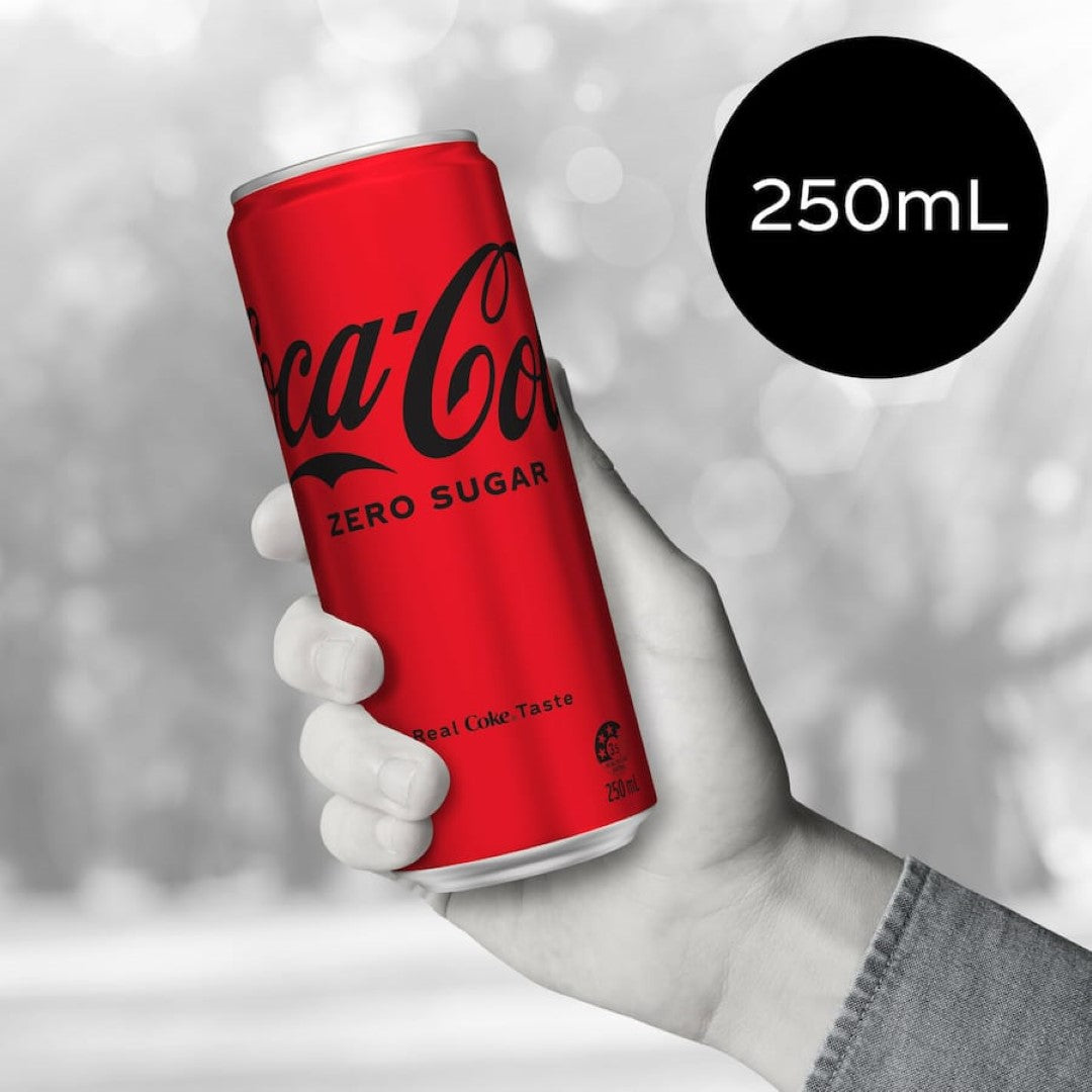 Coca Cola Soft Drink Zero Sugar 250ml cans 15pack