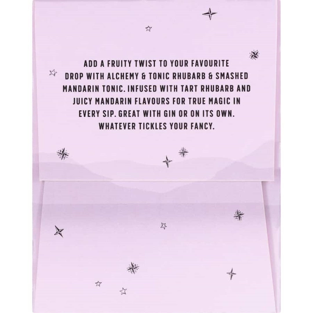 Alchemy & Tonic Tonic Water Rhubarb & Smashed Mandarin 250ml cans 4pack