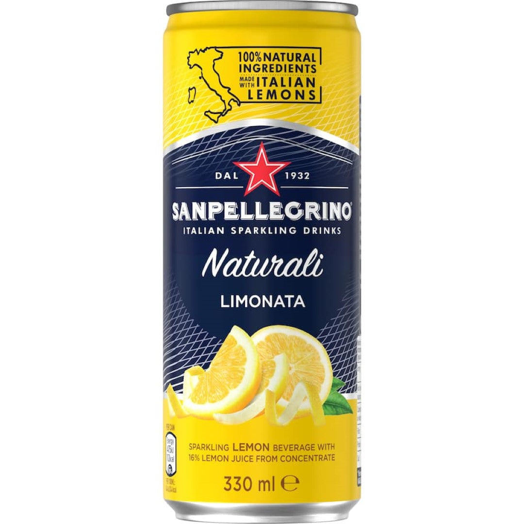 San Pellegrino Sparkling Fruit Drink Limonata 330ml cans 4pack