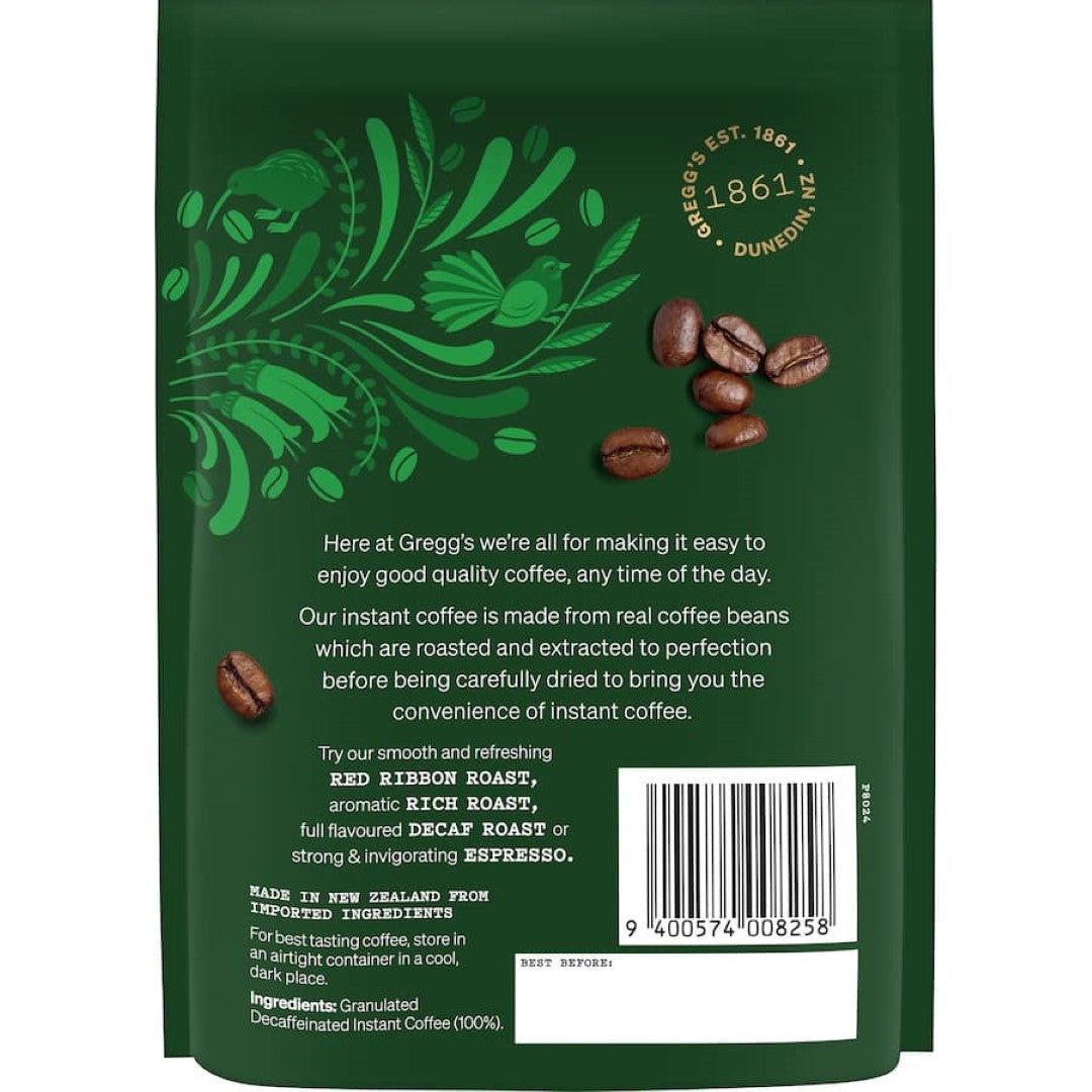 Greggs Granulated Instant Coffee Decaf Roast Refill 75g