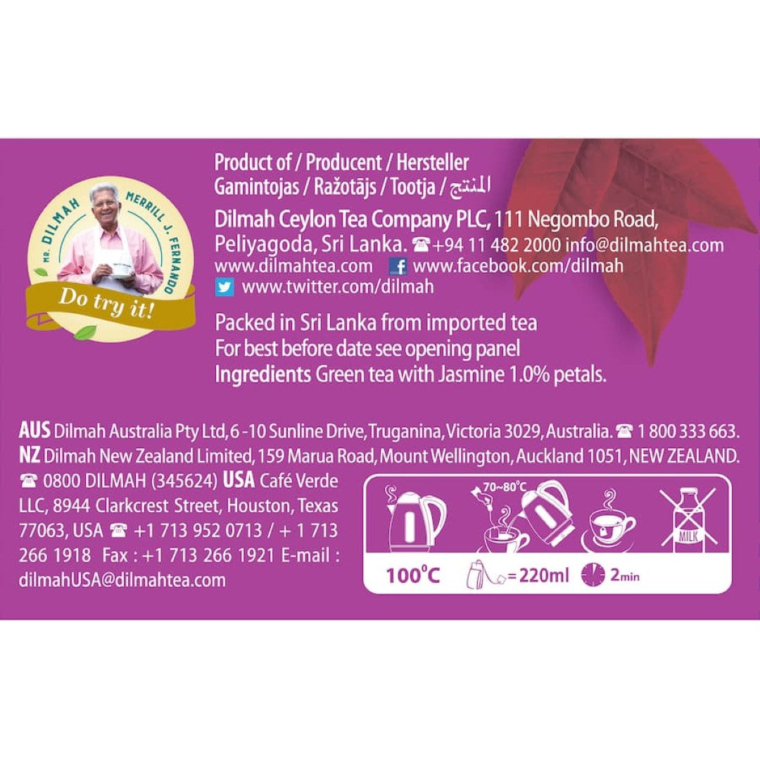 Dilmah Green Tea With Jasmine Petals Bags 20pack