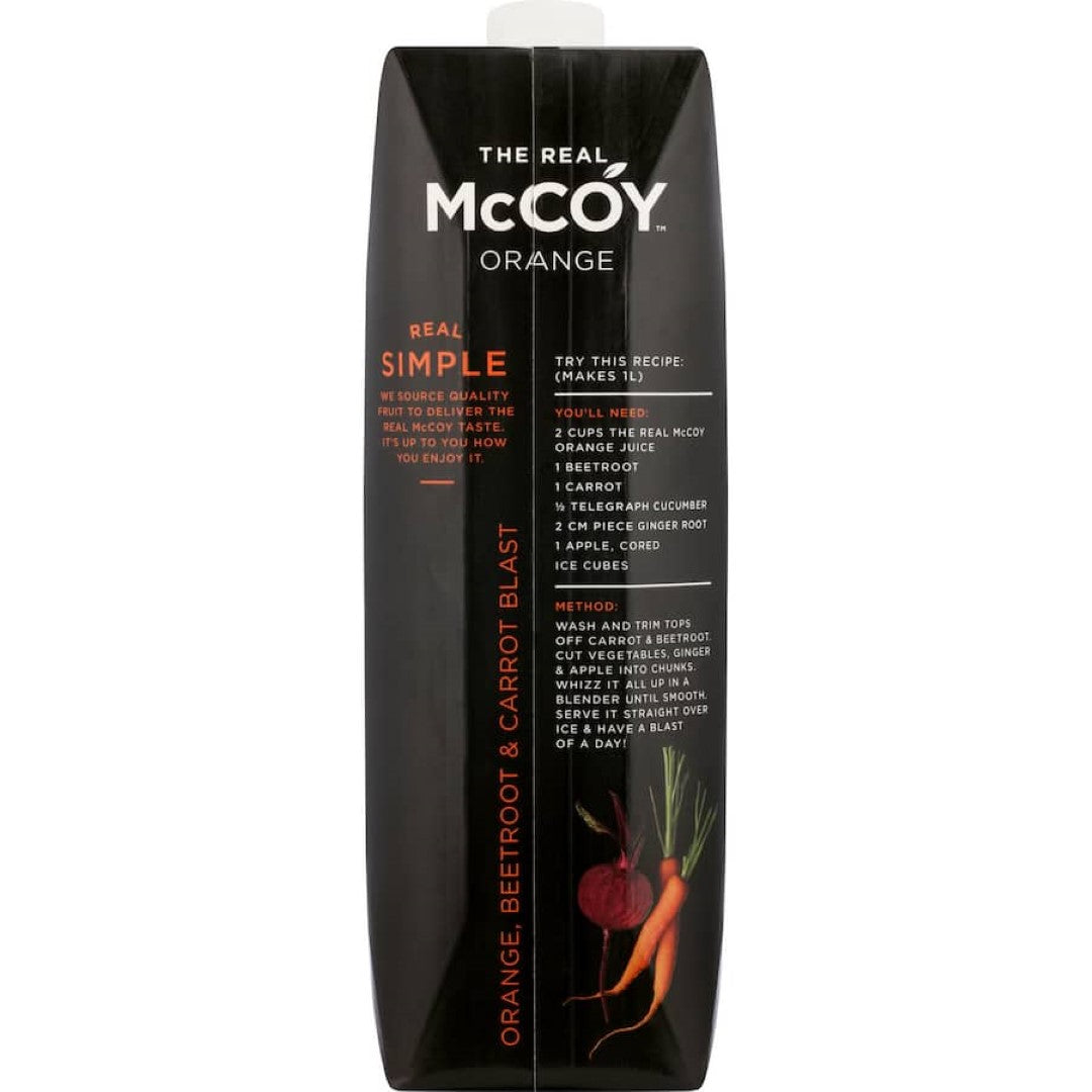 Refreshing Mccoy Fruit Juice Orange, made from 100% natural oranges, perfect for health-conscious hydration on-the-go.