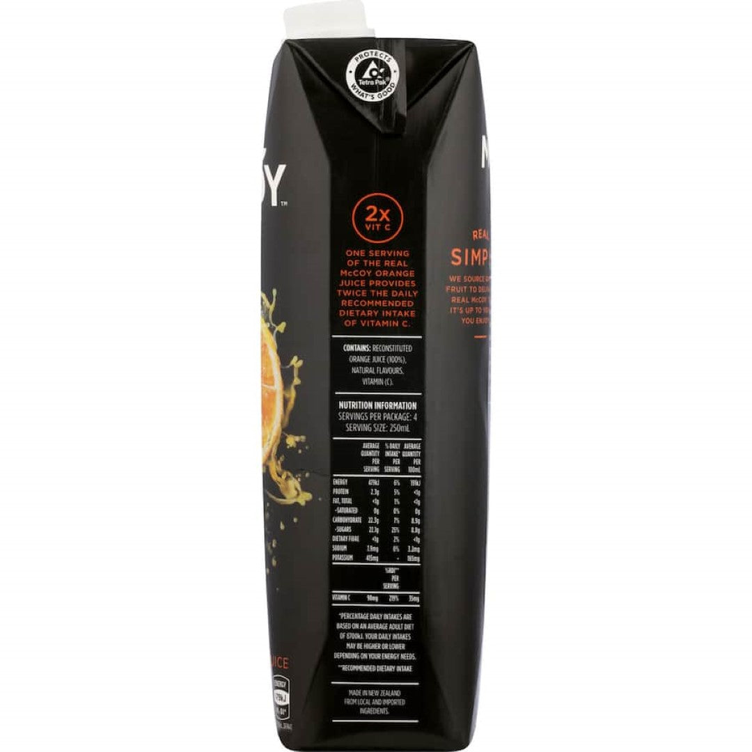 Mccoy Fruit Juice Orange: refreshing, 100% natural orange juice packed with vitamins, ideal for any time of day.
