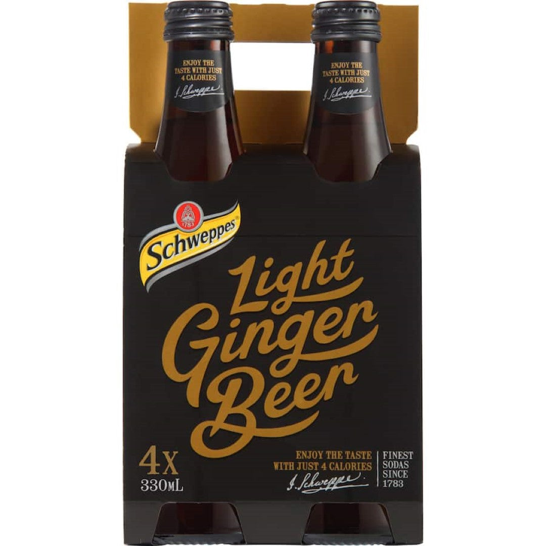Schweppes Traditional Ginger Beer Light Bottle 4x330mL