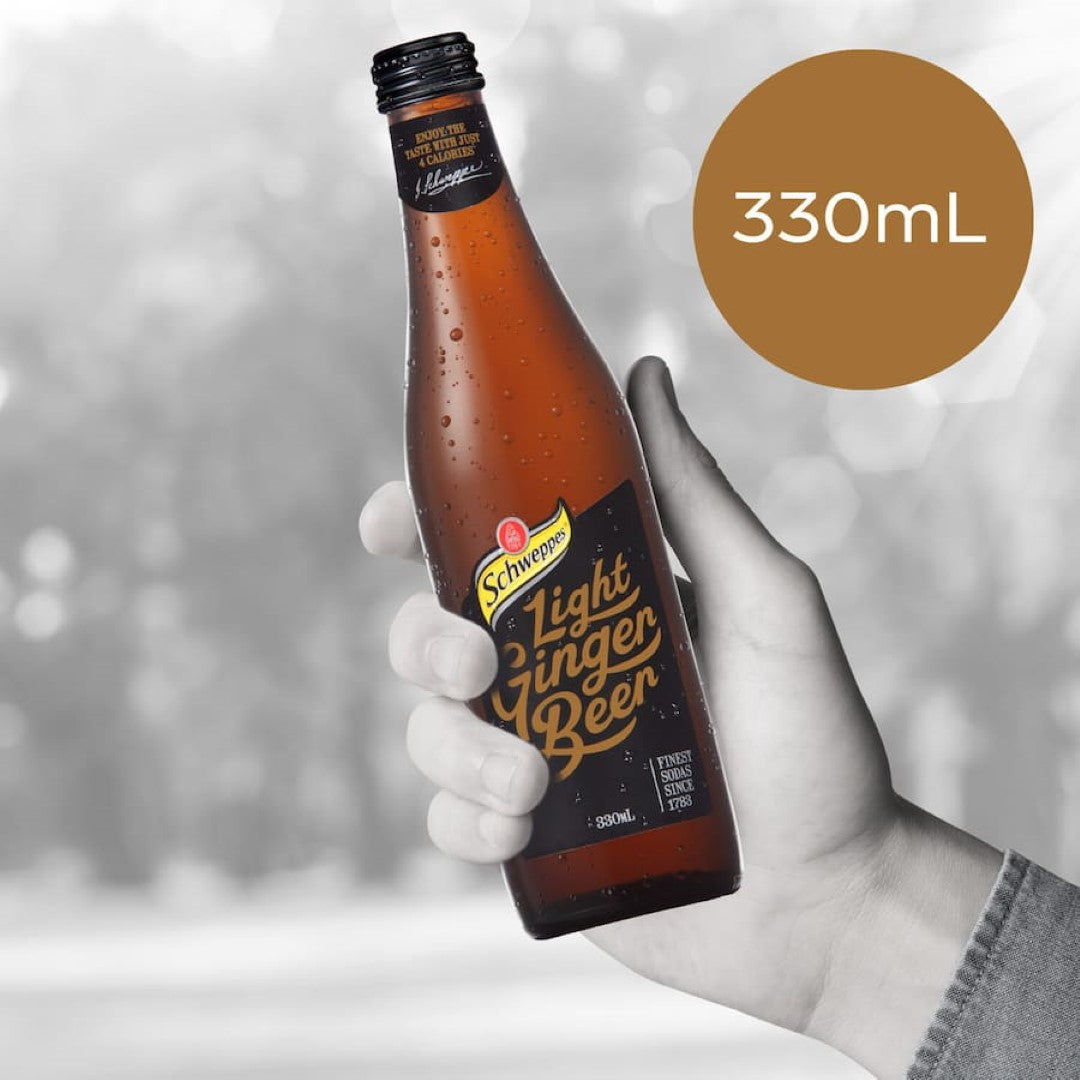 Schweppes Traditional Ginger Beer Light Bottle 4x330mL