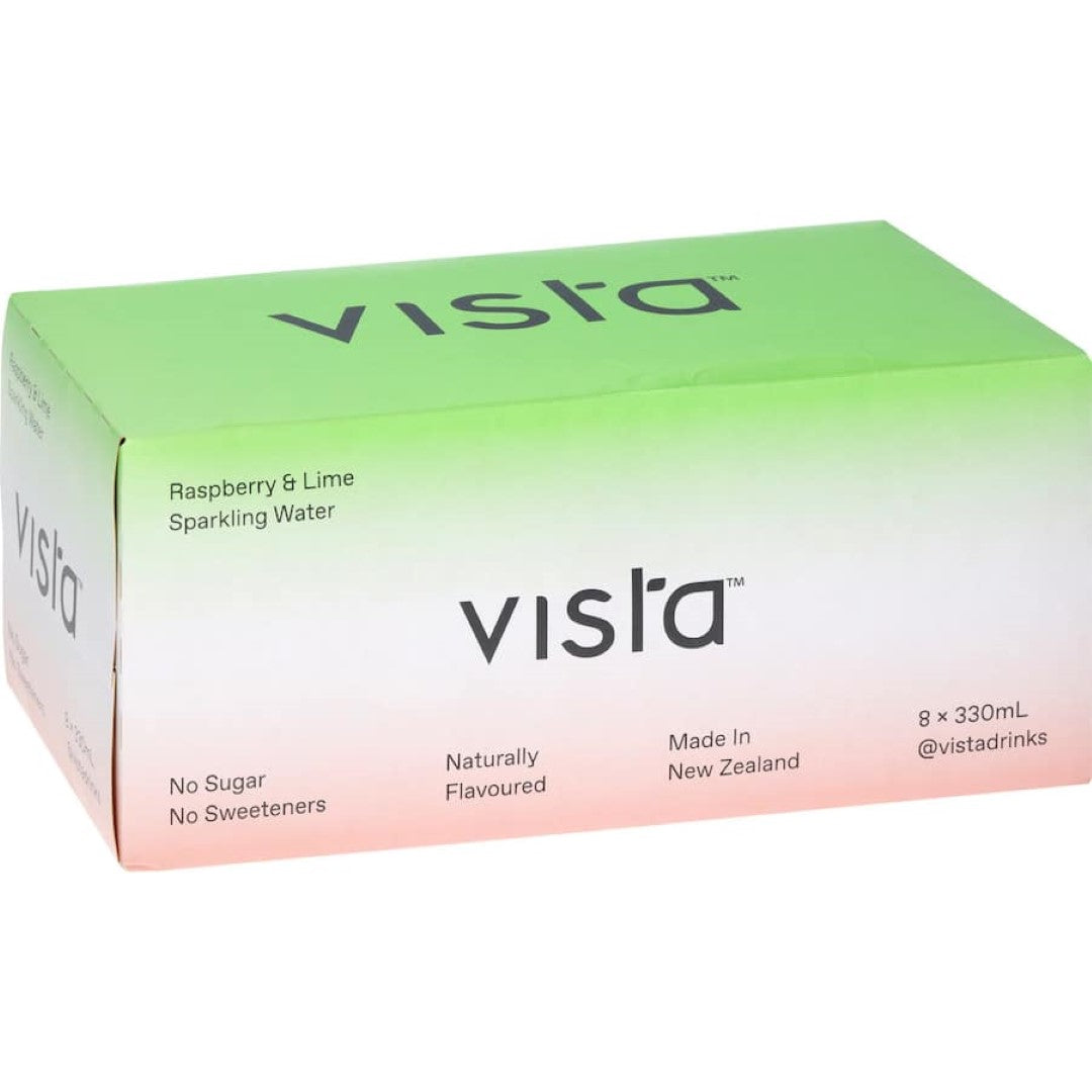 Vista Sparkling Water Raspberry & Lime 8x330mL