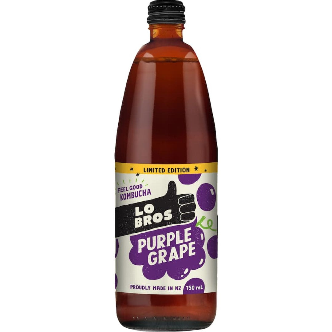 Lo Bros Kombucha Purple Grape Bottle 750mL