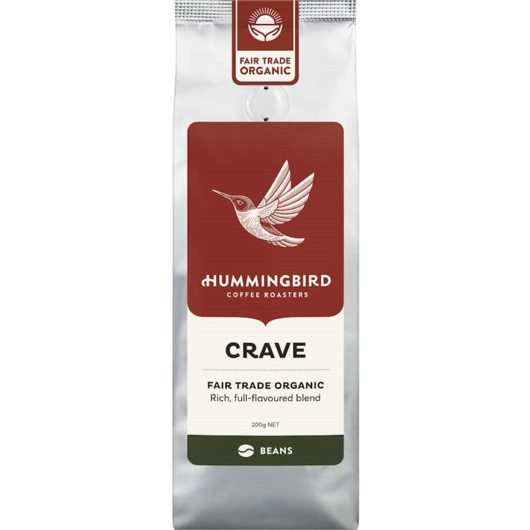 Hummingbird Coffee Beans Crave Organic Fair Trade 200g