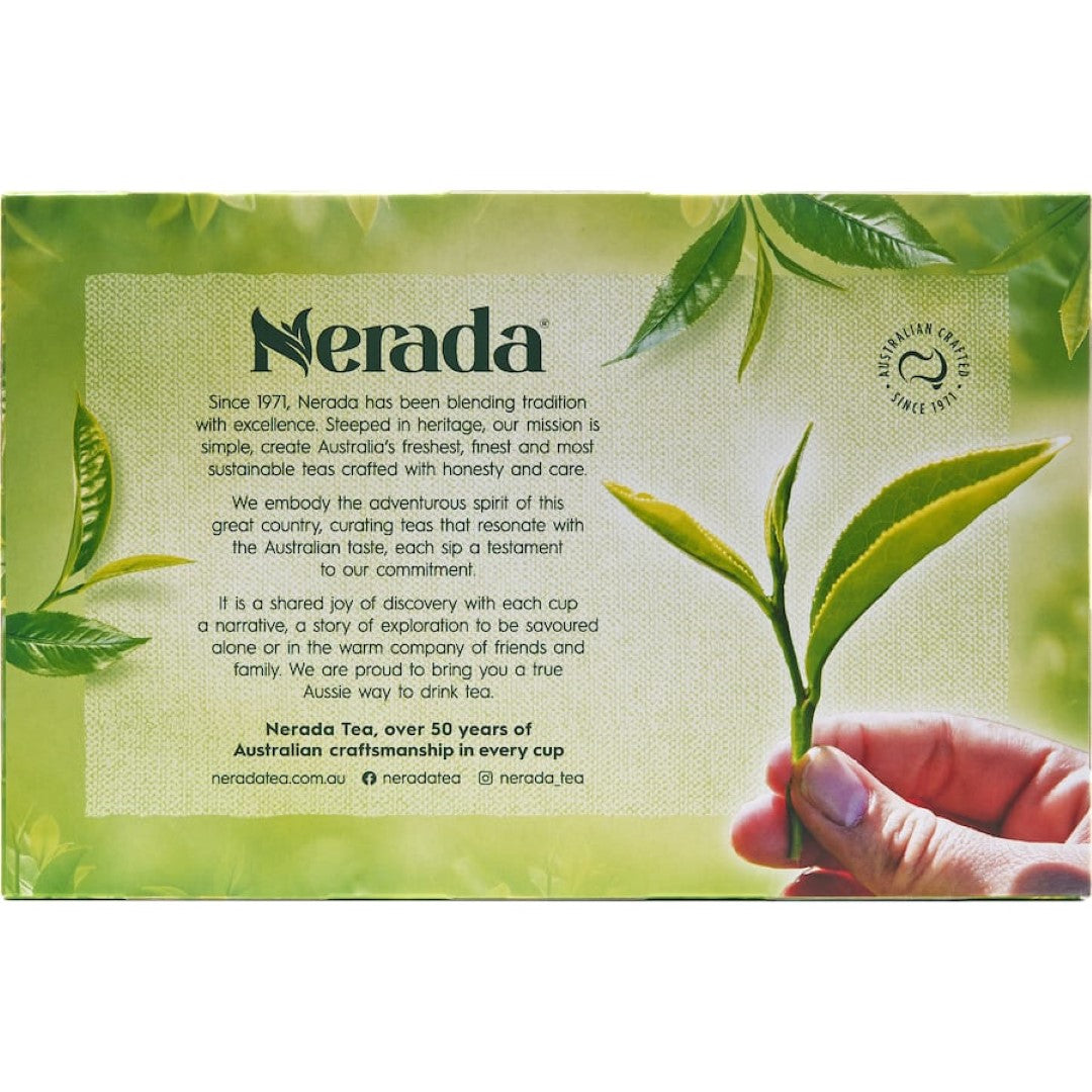 Nerada Tea Black bags featuring premium Australian tea, rich flavor, and sustainable Rainforest Alliance certification.