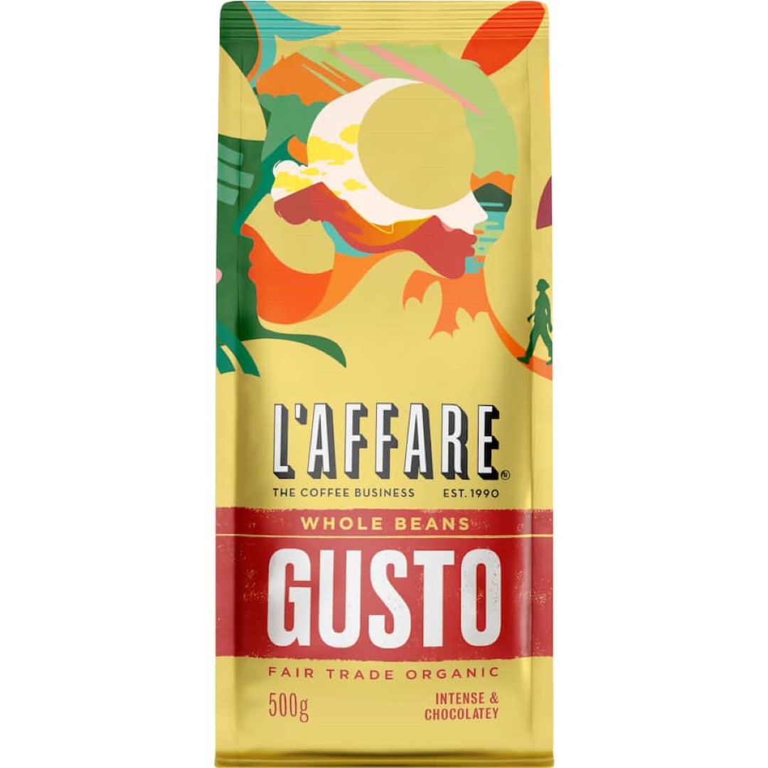 L'affare Coffee Beans Gusto Fairtrade Organic 500g
