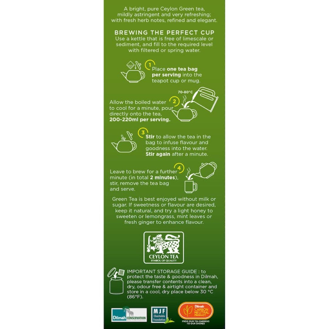 Dilmah Green Tea Tagless Bags 100pack