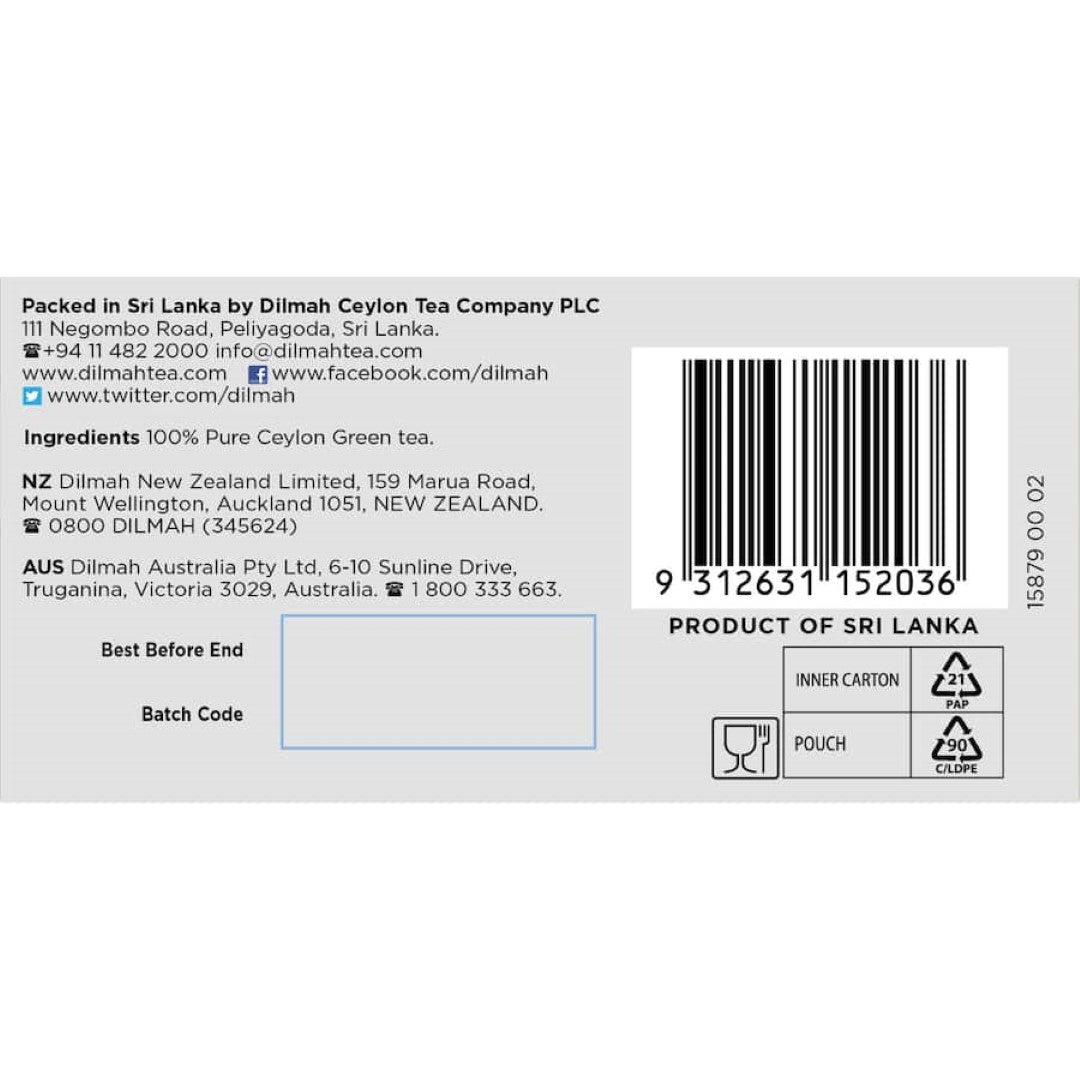 Dilmah Green Tea Tagless Bags 100pack
