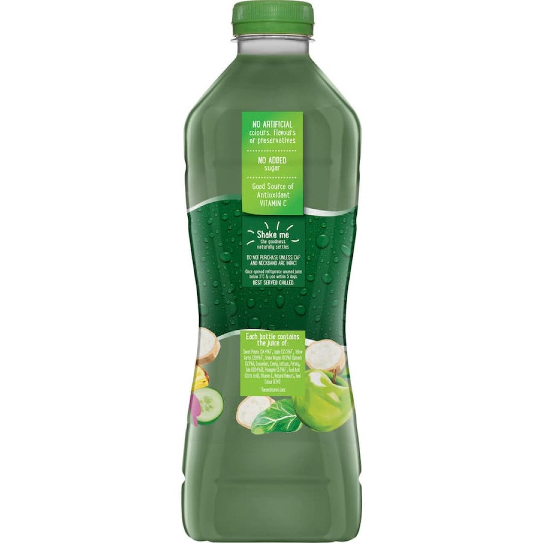 V8 Power Blend Vegetable Juice Healthy Greens, packed with kale and spinach, provides essential nutrients in a delicious, refreshing drink.