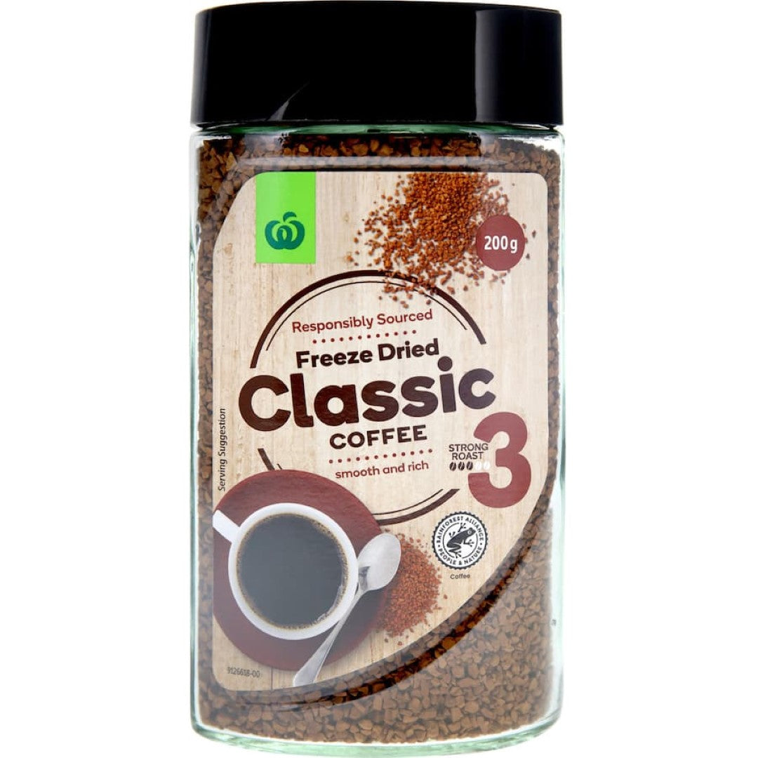 Woolworths Instant Coffee Freeze Dried Original Jar 200g