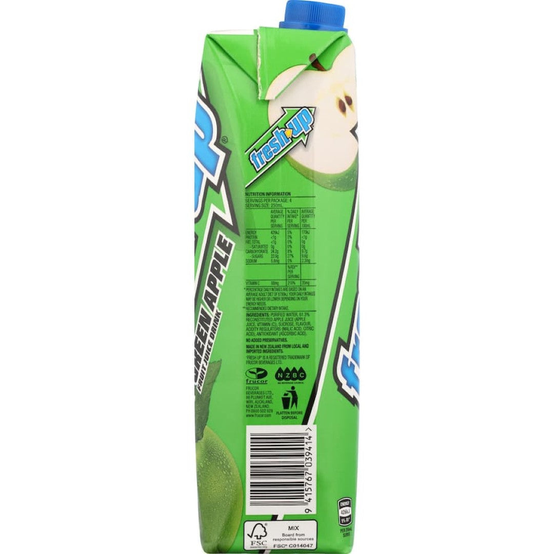 Crisp apple drink in convenient packaging, made from 100% real apple juice, perfect for refreshing hydration anytime.