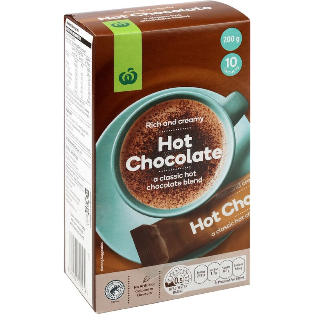Woolworths Hot Chocolate Sachets 10pack