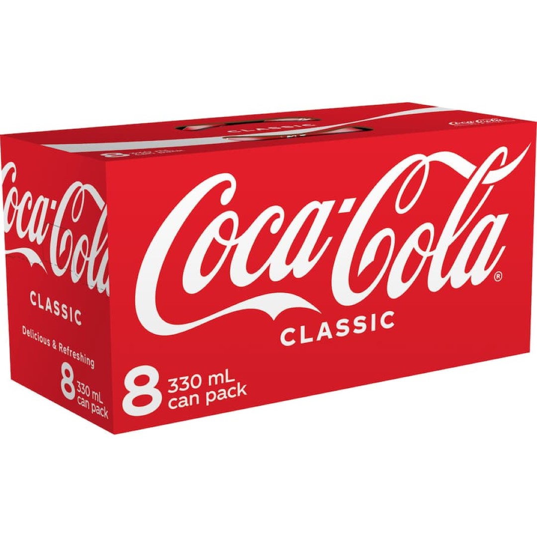 Coca Cola Soft Drink 330ml cans 8pack