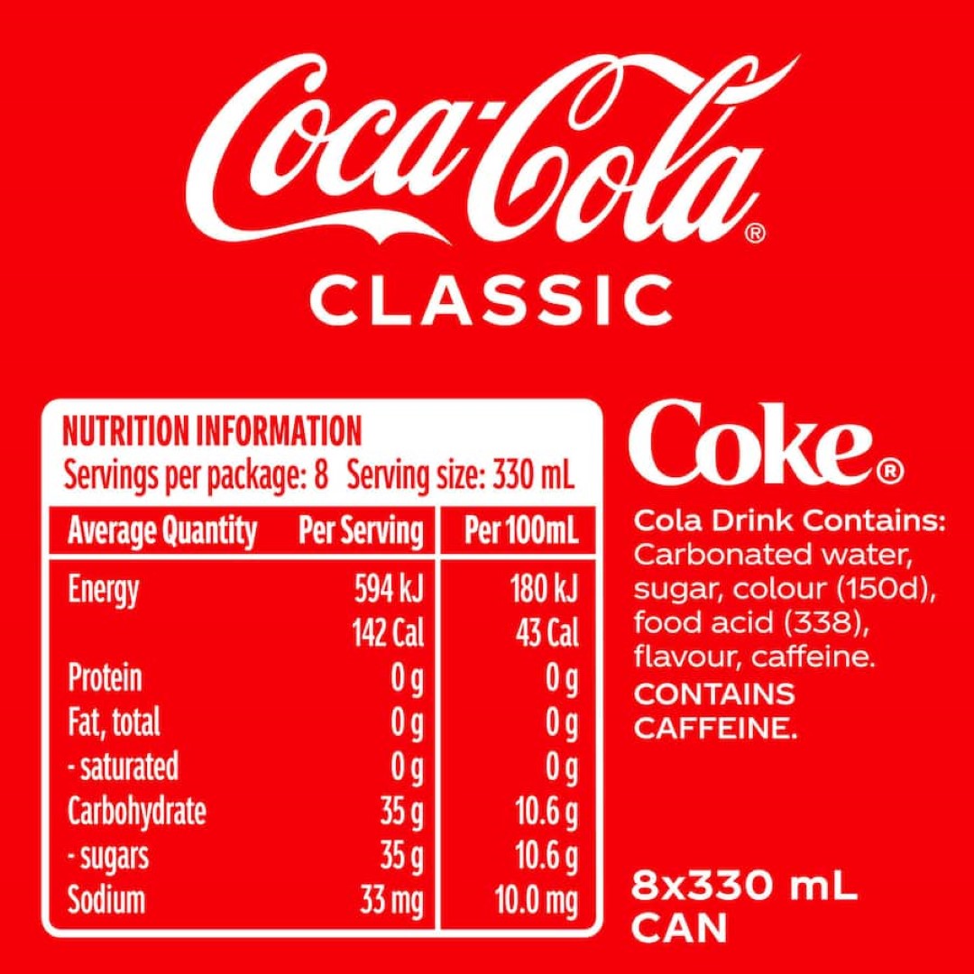 Coca Cola Soft Drink 330ml cans 8pack