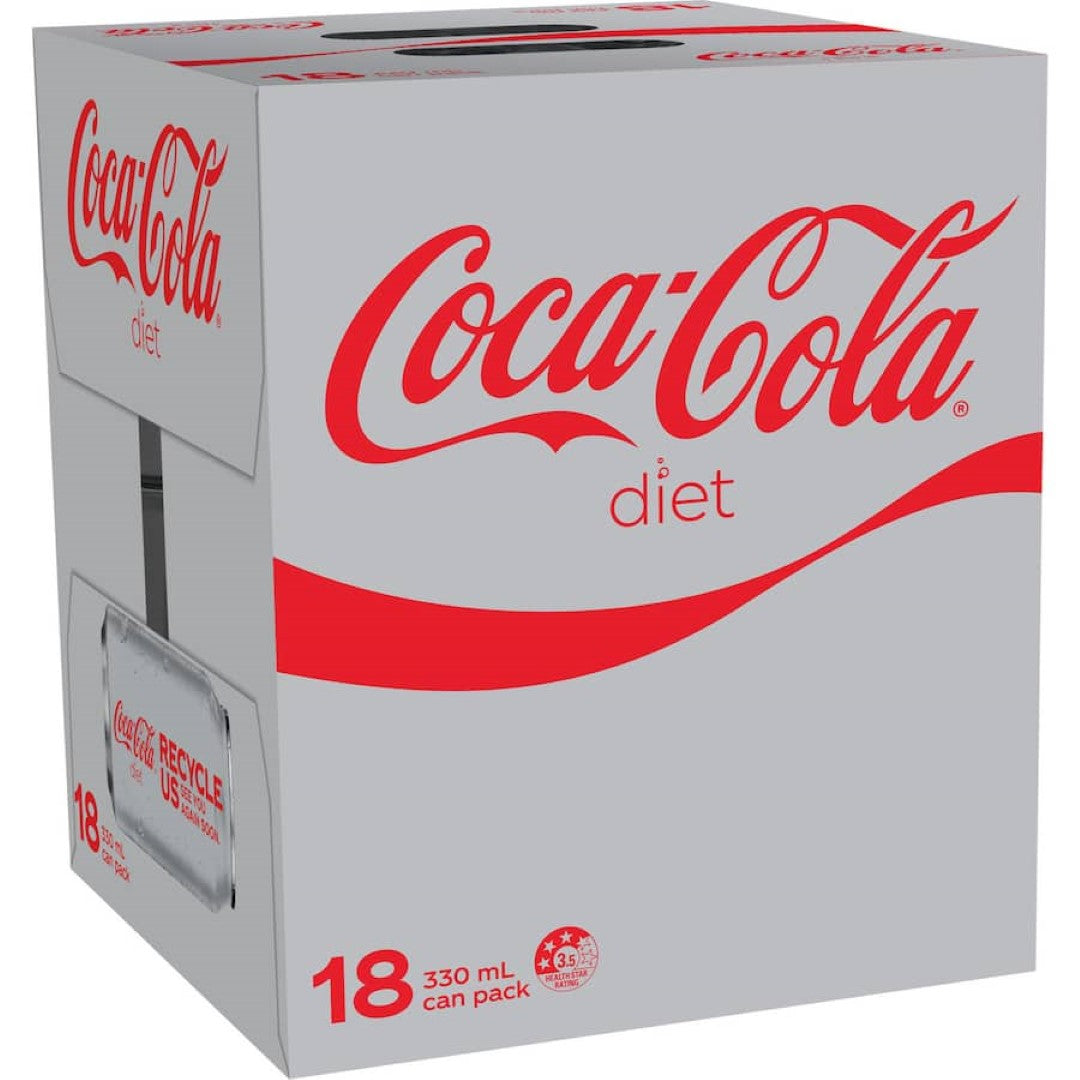 Coca Cola Soft Drink Diet Coke 330ml cans 18pack